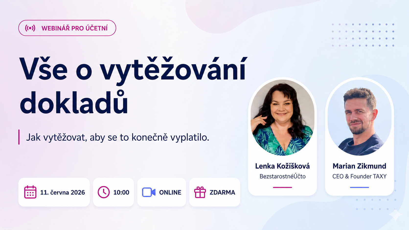 Pozvánka na webinář TAXY o vytěžování dokladů